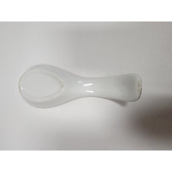 VTG Holly and Berry Spoon Rest White Porcelain Ceramic Gold Trim - Picture 6 of 7